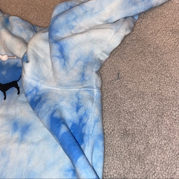 PINK blue and white Tie Dye Hoodie - Picture 11 of 14